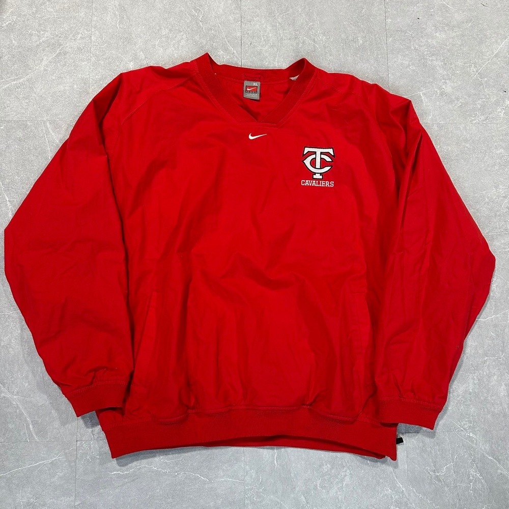 Nike Team TC Cavaliers Red V-Neck Windbreaker Pullover XL Sportswear Jacket